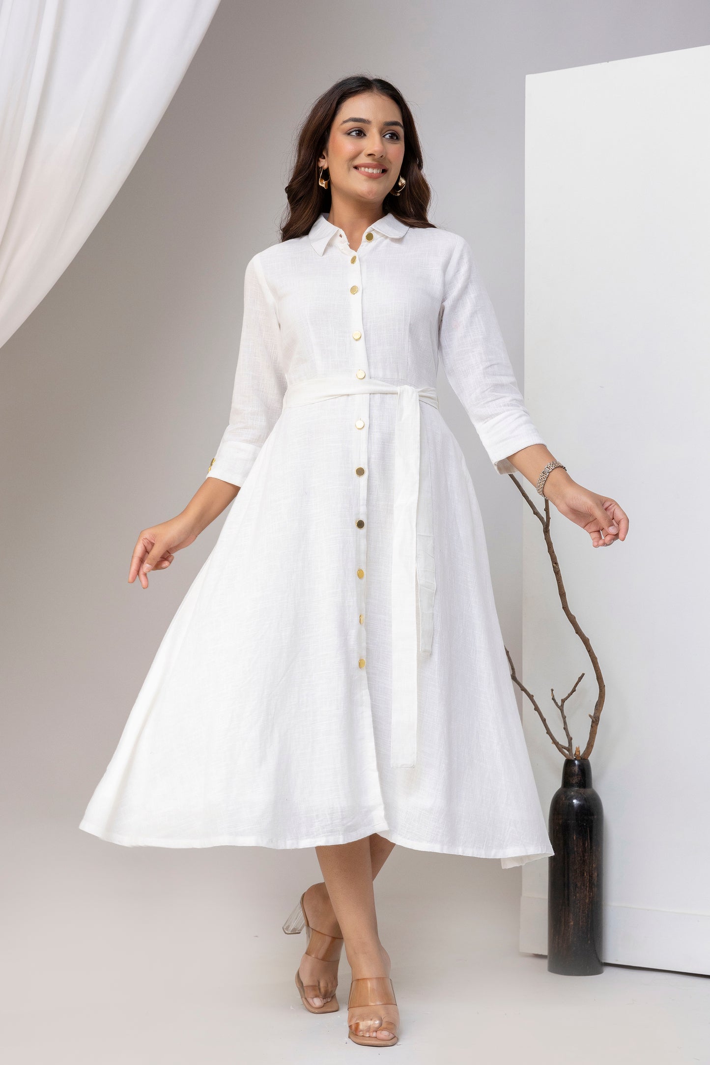 White Airy Linen Dress