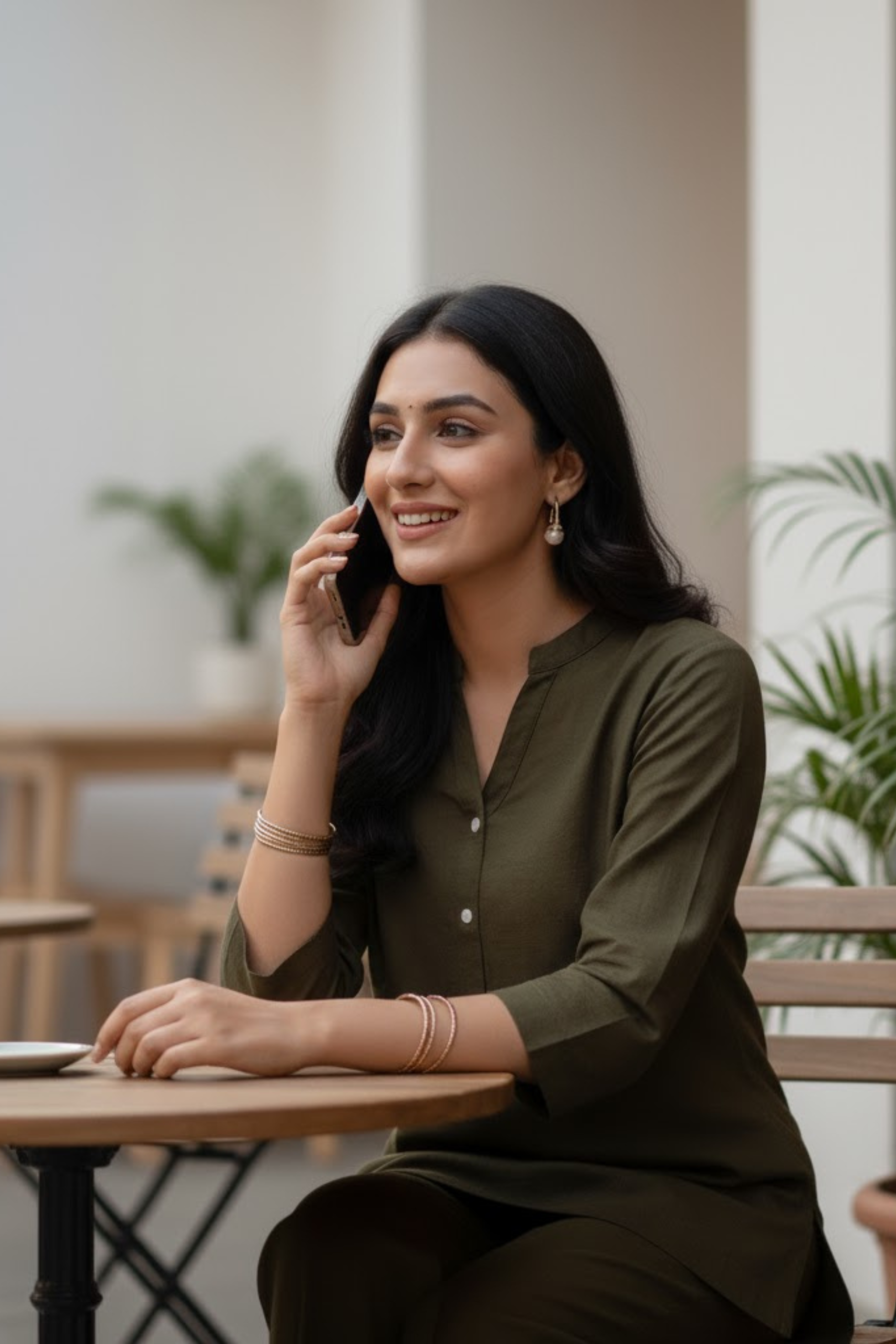 Olive Green Short Kurti