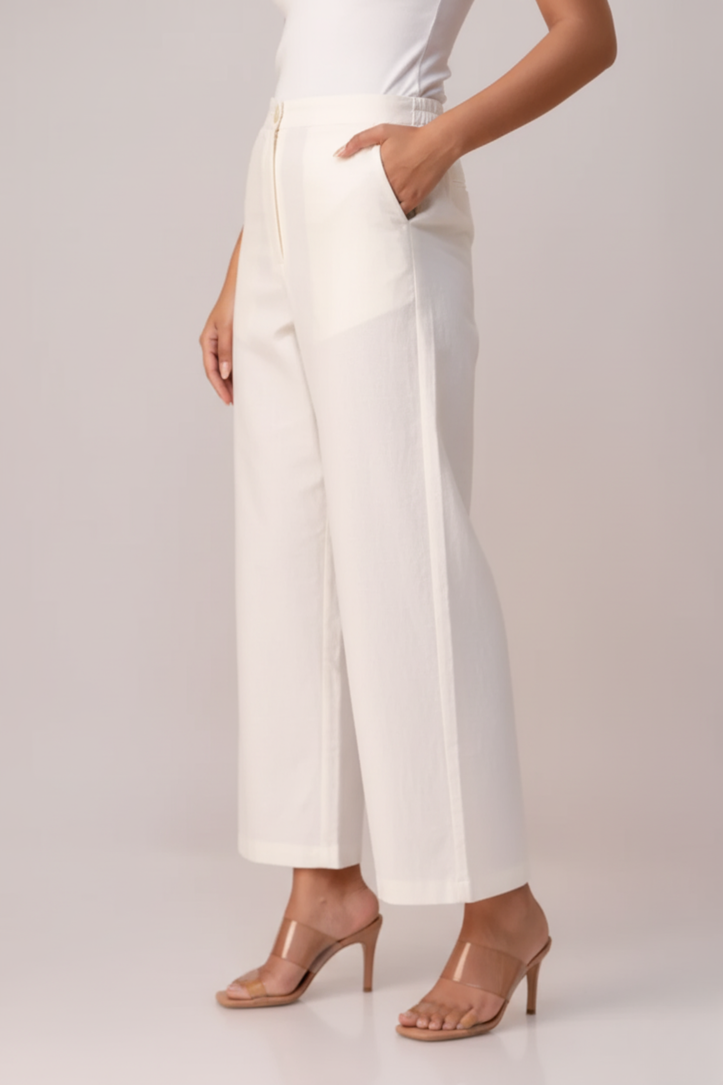 White Sassy Wide Leg Pant