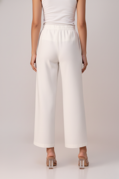 White Sassy Wide Leg Pant