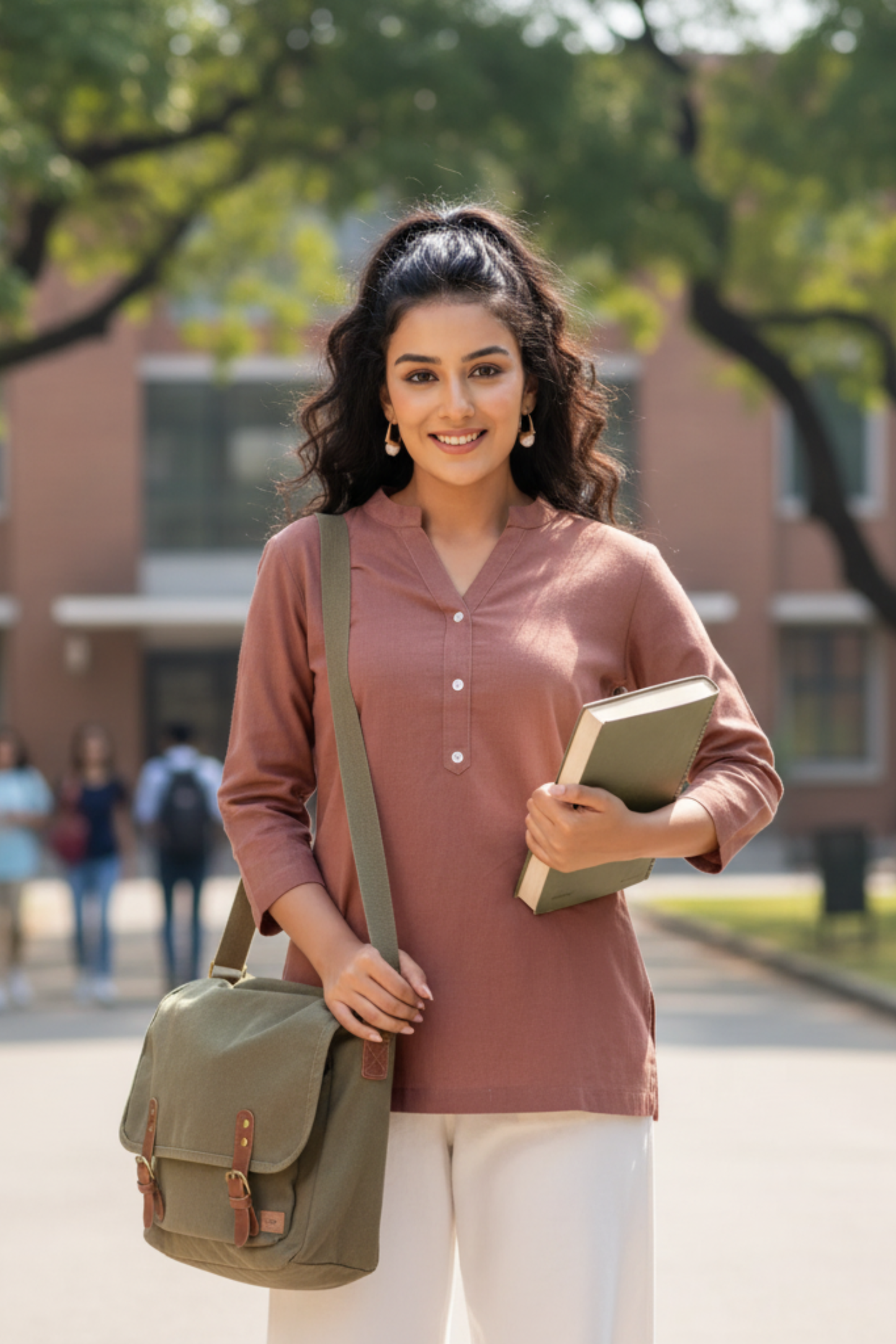Rose Taupe Solid Short Kurti