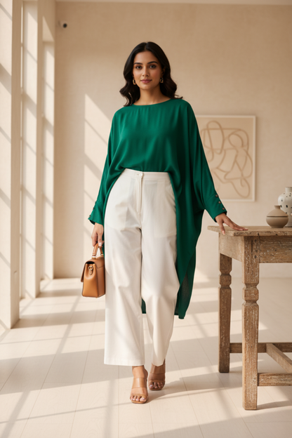 White Sassy Wide Leg Pant