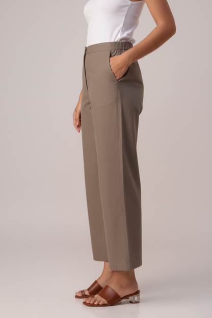 Warm Grey Sassy Wide Leg Pant