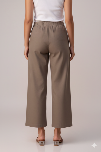 Warm Grey Sassy Wide Leg Pant