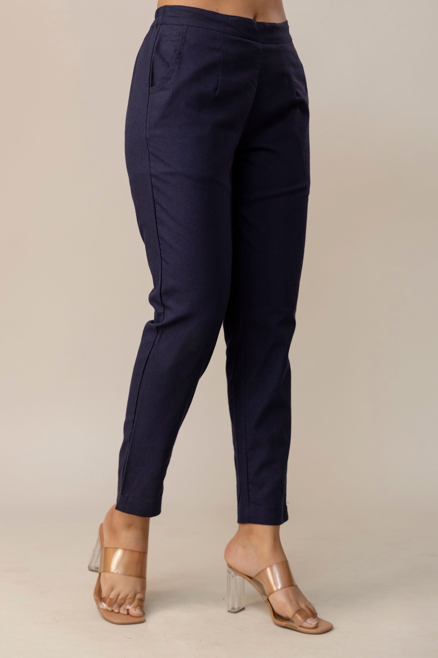 Sassy Navy Blue Cotton Pants
