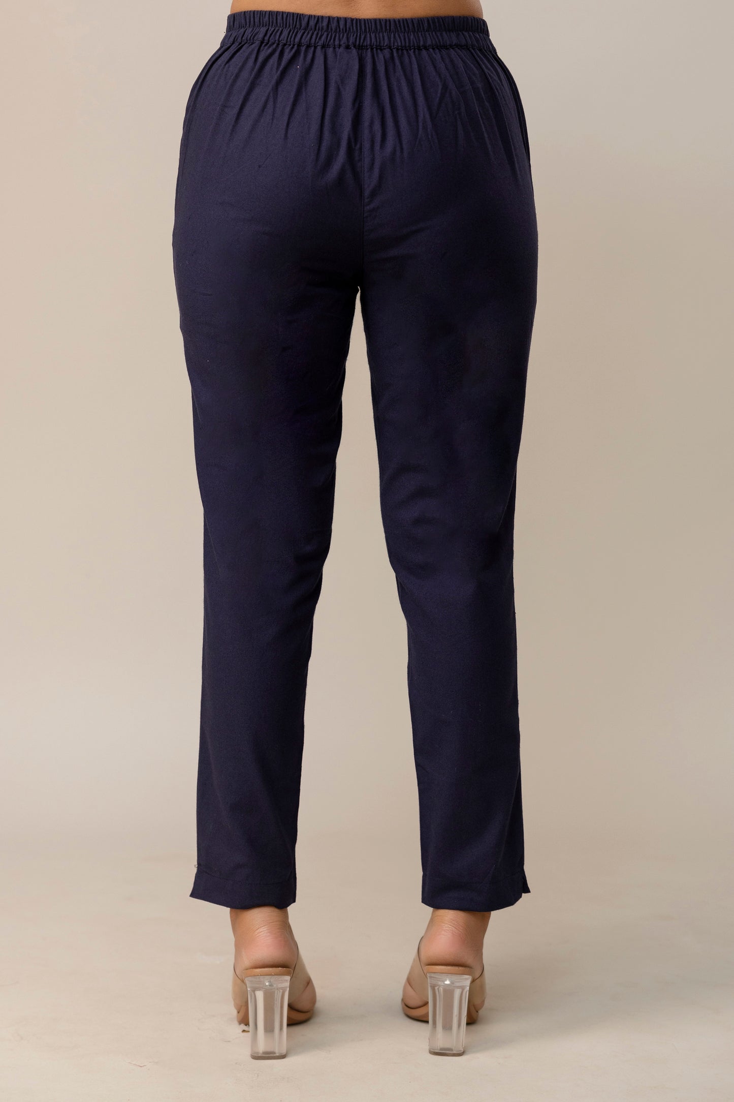 Sassy Navy Blue Cotton Pants