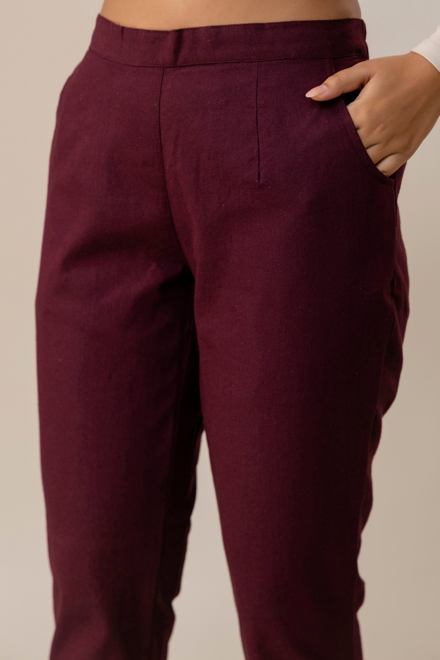 Sassy  Wine Cotton Pants