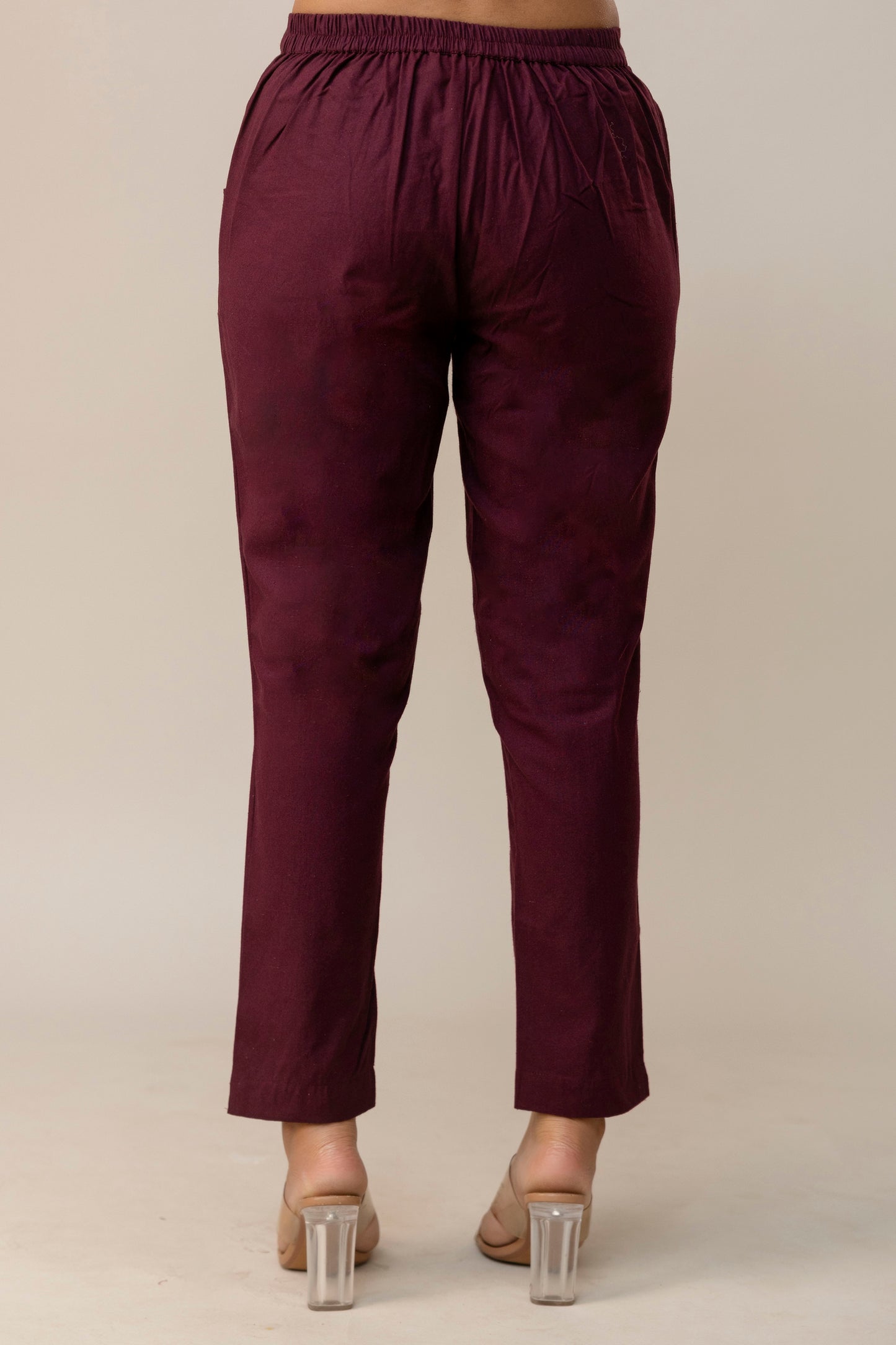 Sassy  Wine Cotton Pants