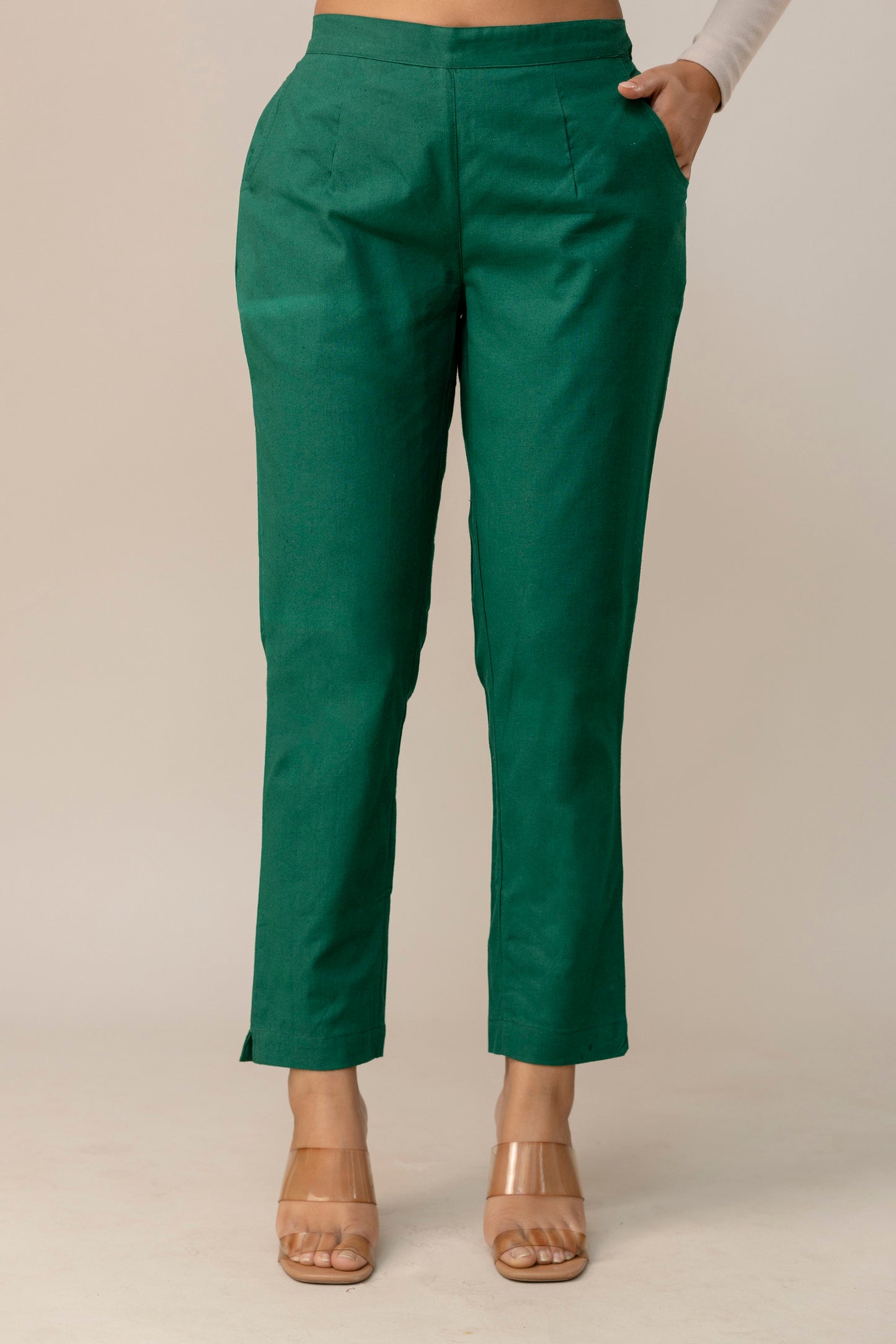 Sassy Bottle Green Cotton Pants
