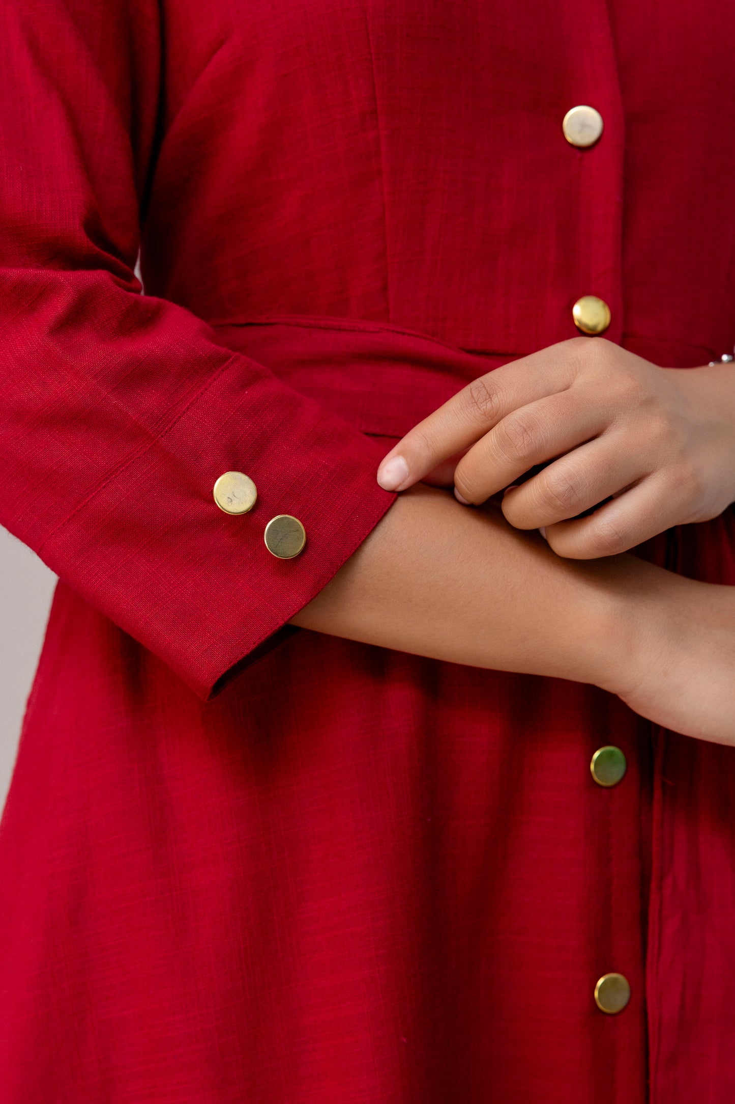 Maroon Airy Linen Dress