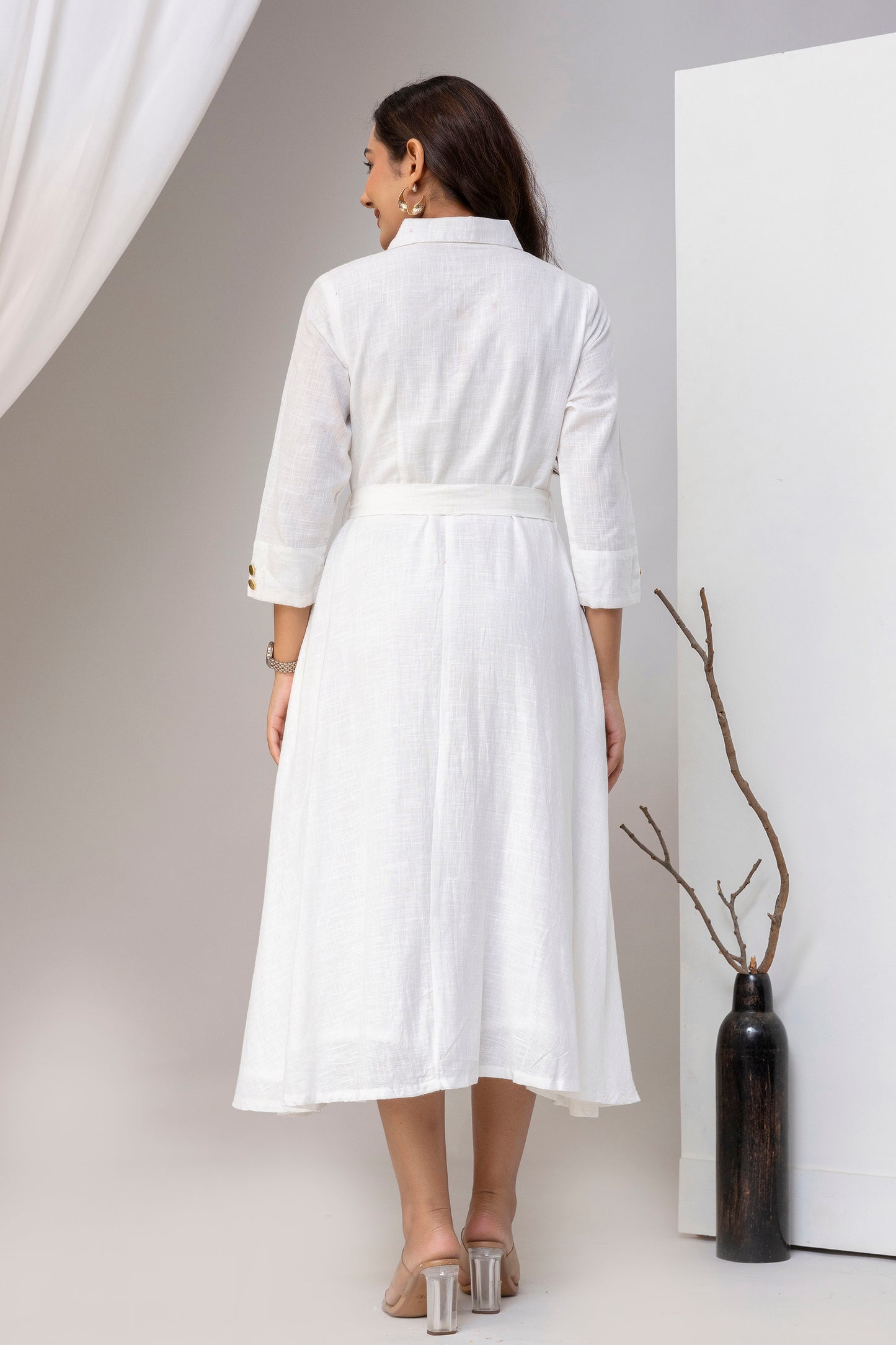 White Airy Linen Dress