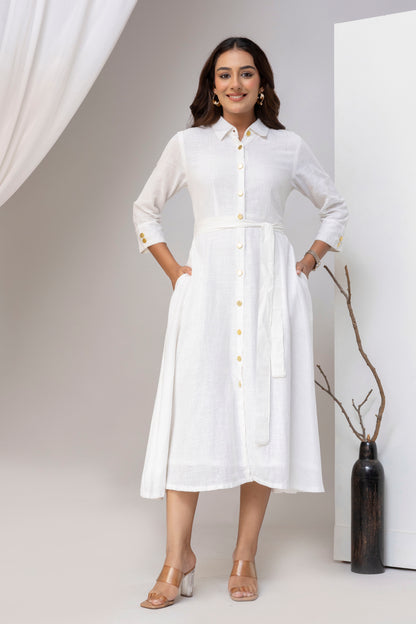 White Airy Linen Dress
