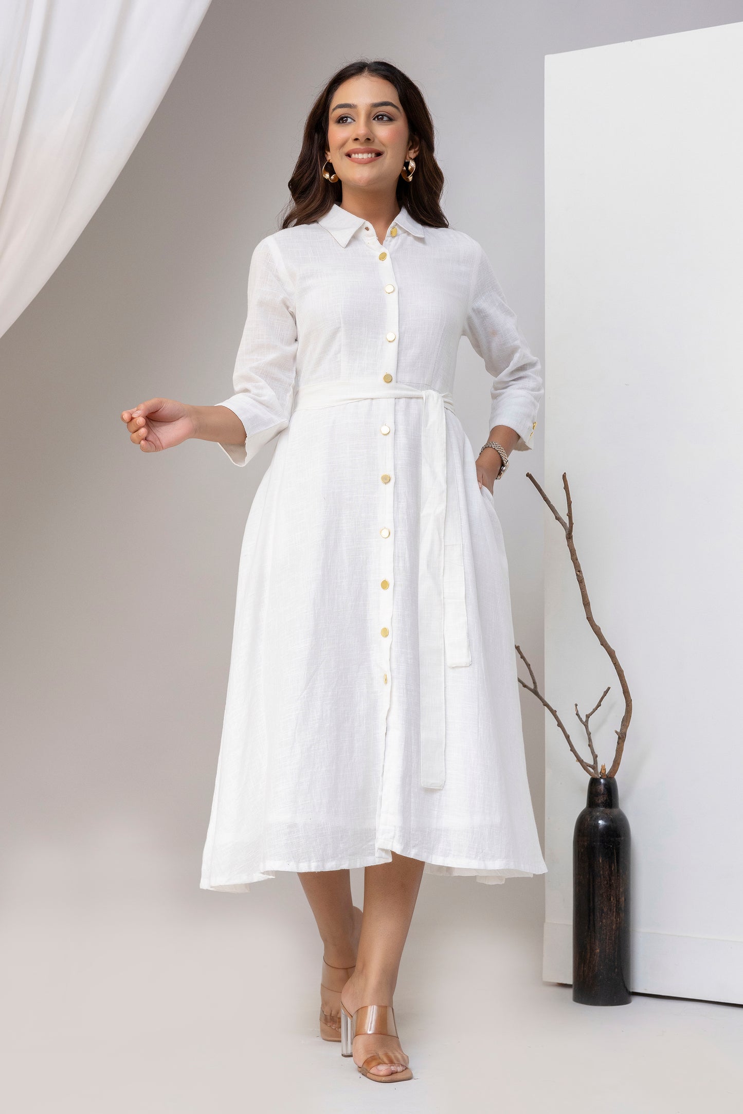 White Airy Linen Dress