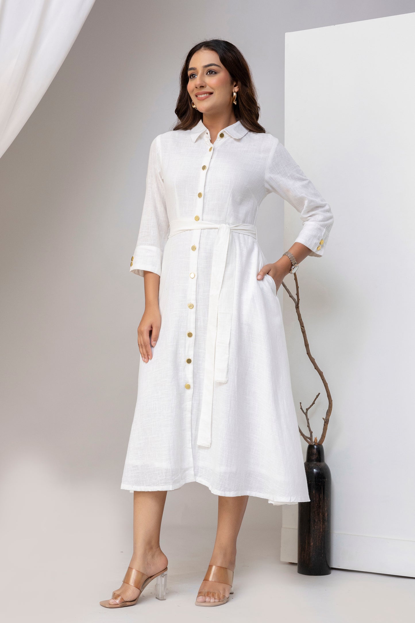 White Airy Linen Dress
