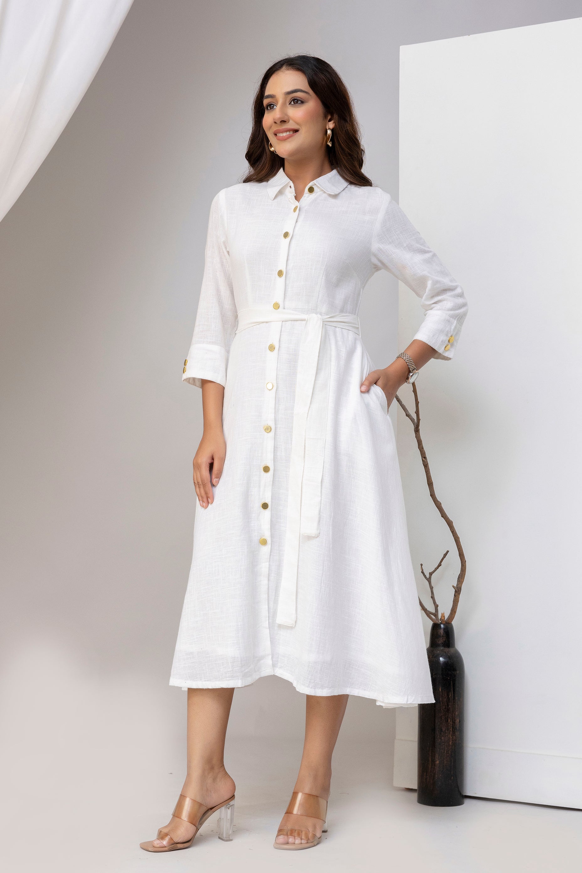 White Airy Linen Dress