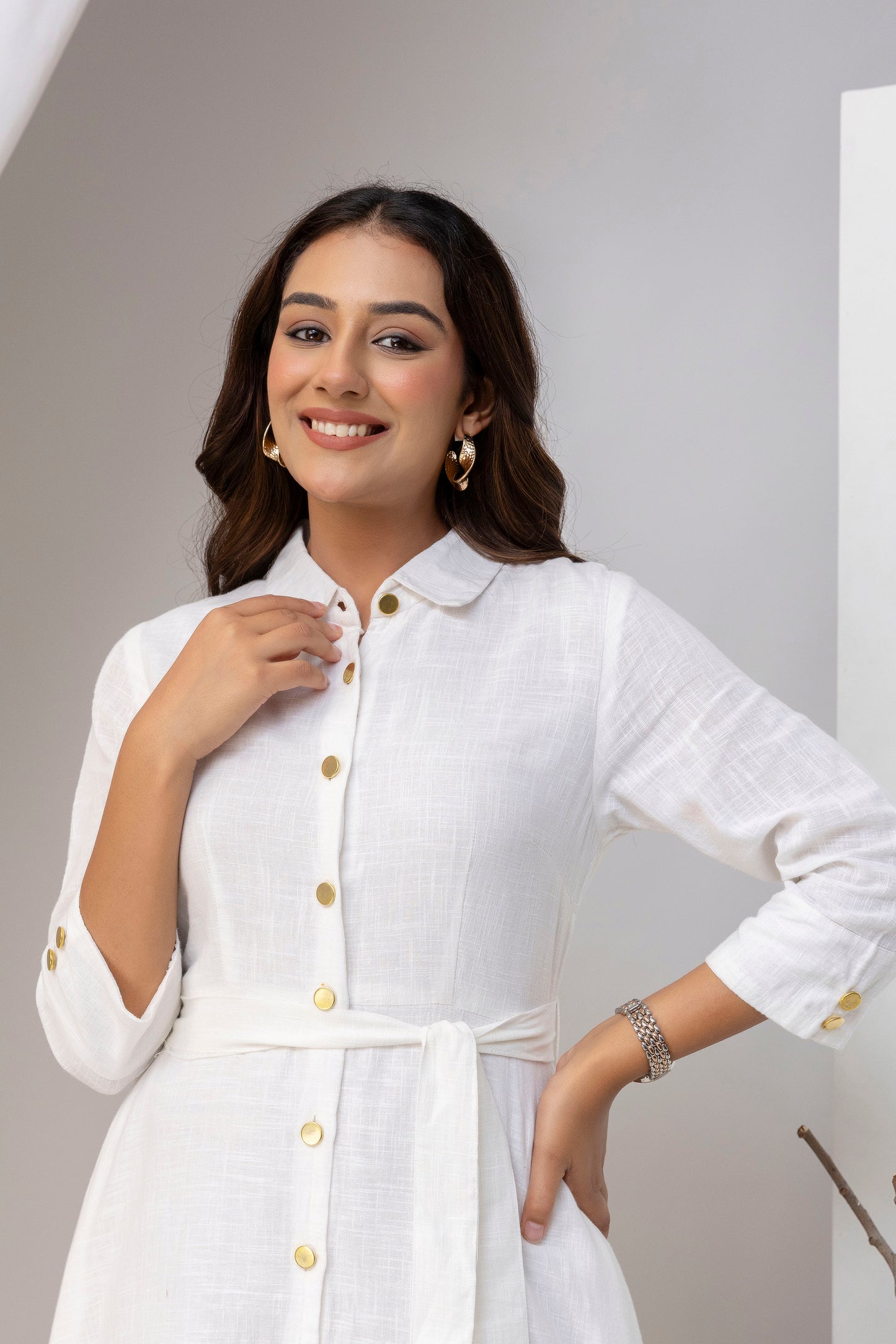 White Airy Linen Dress