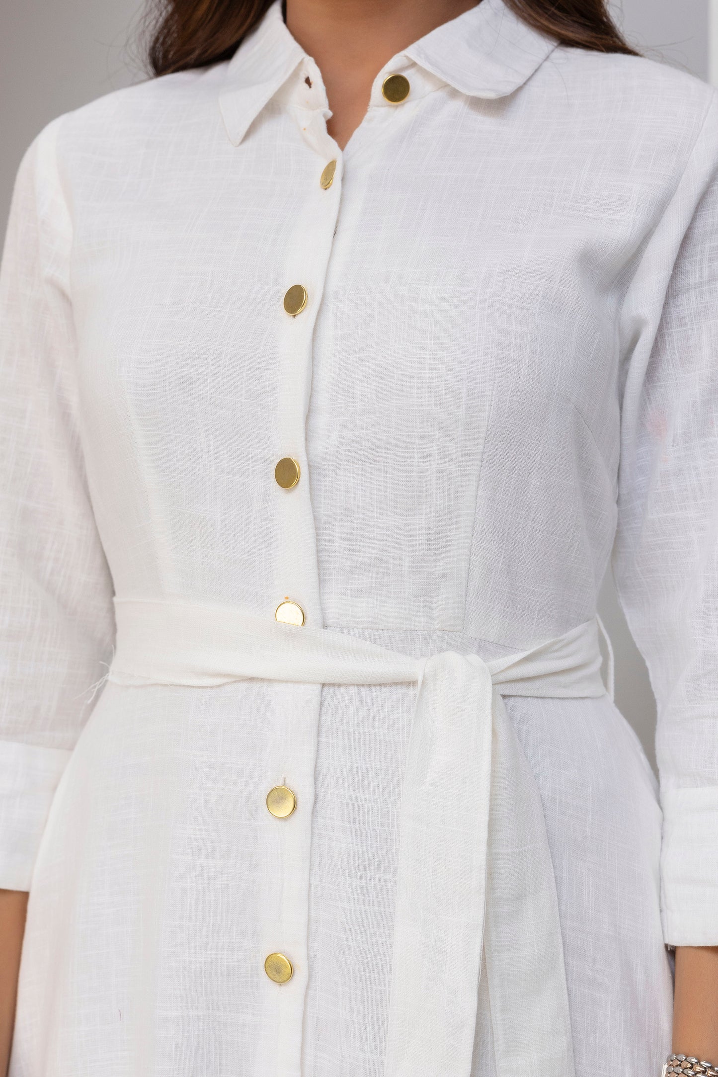 White Airy Linen Dress