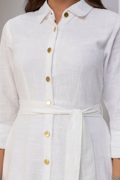 White Airy Linen Dress