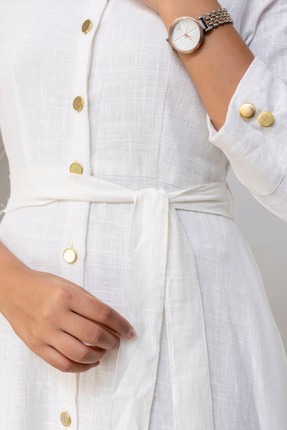 White Airy Linen Dress