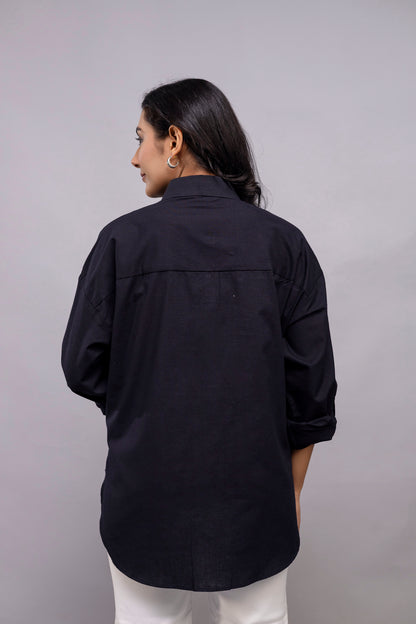 Black Women Oversized Shirt