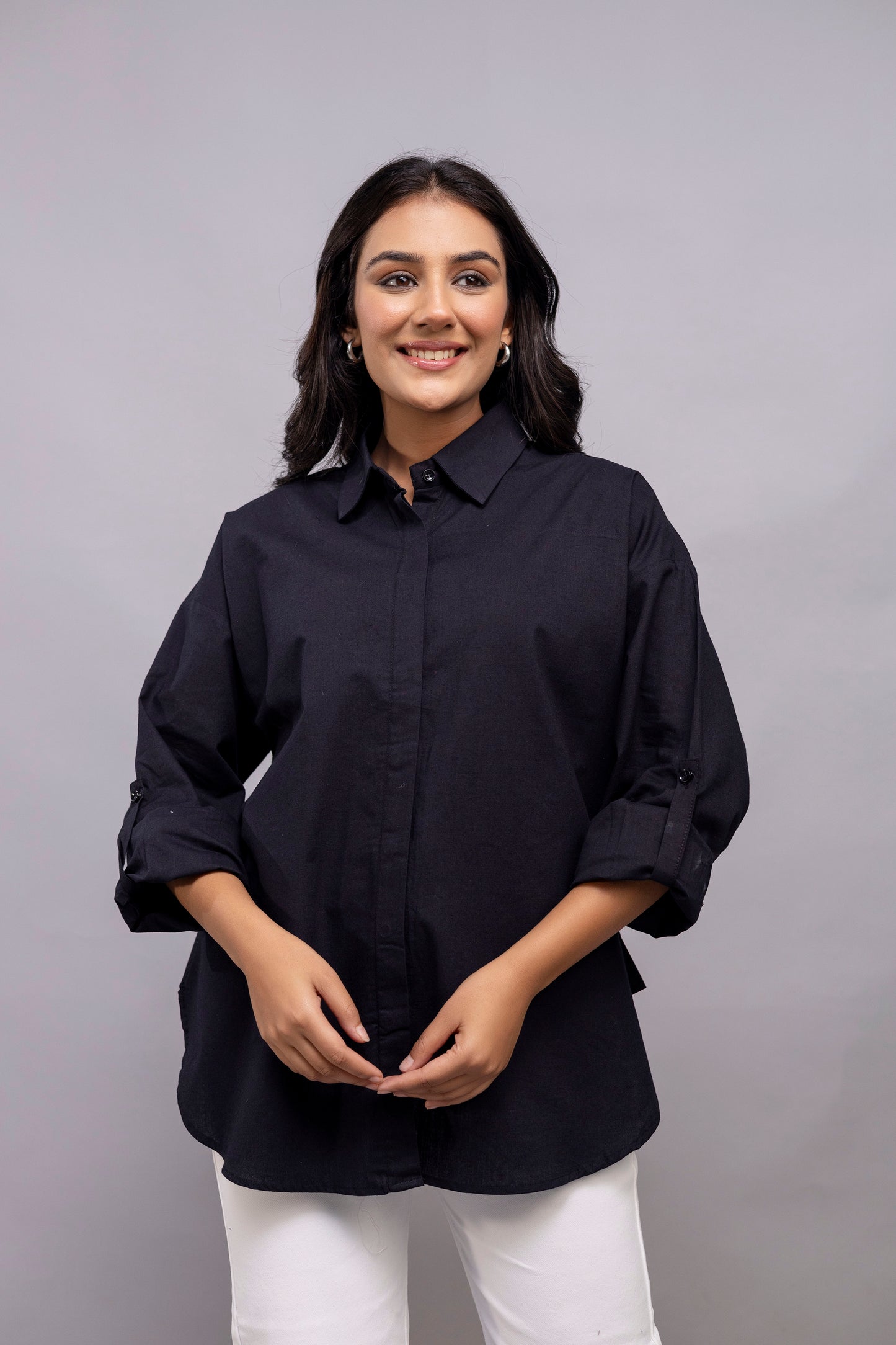 Black Women Oversized Shirt
