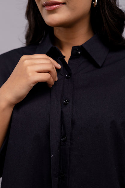 Black Women Oversized Shirt