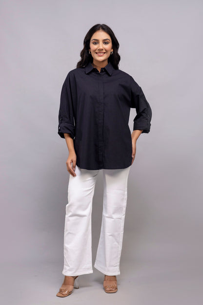 Black Women Oversized Shirt