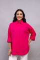 Hot Pink Women Oversized Shirt