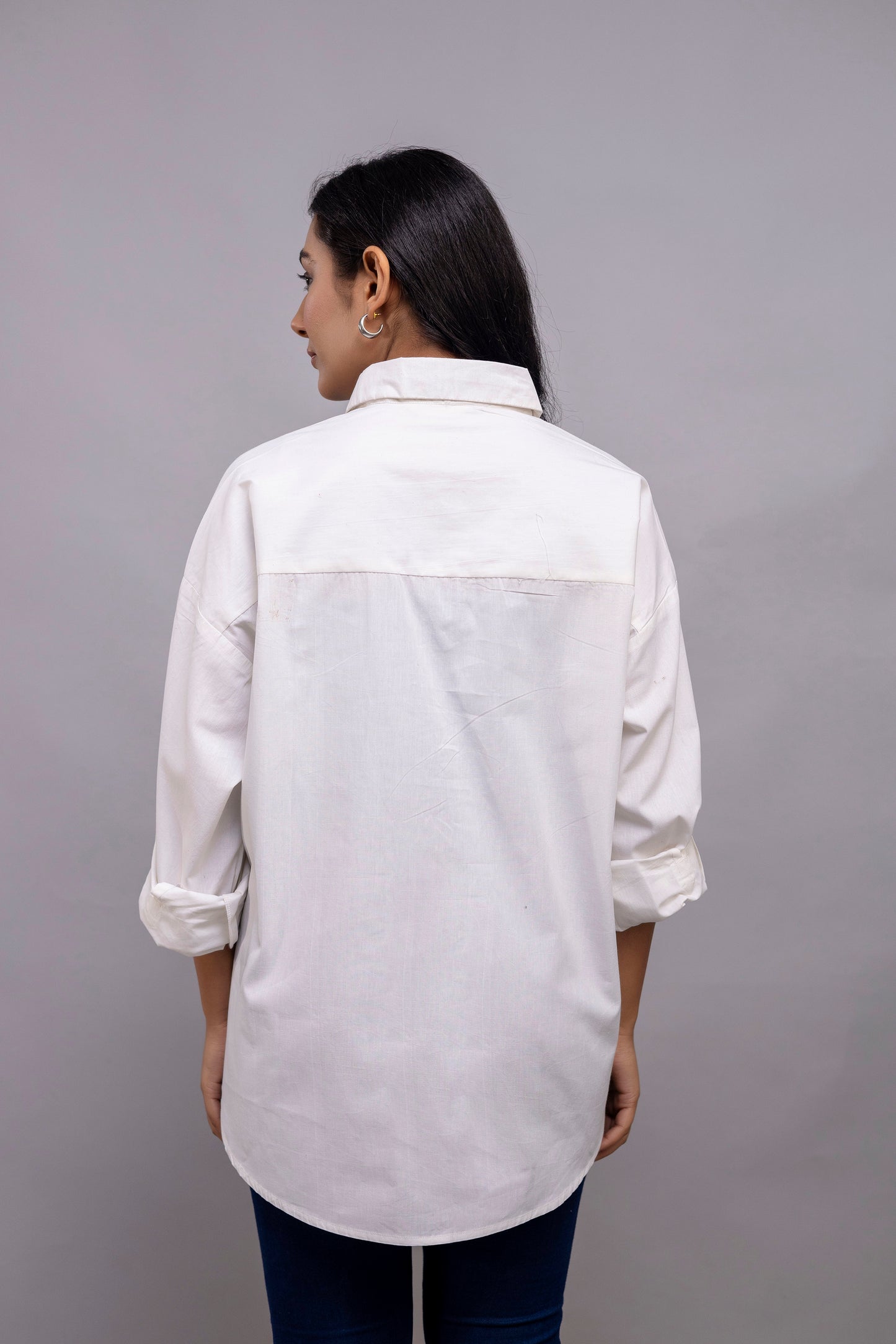 White Women Oversized Shirt