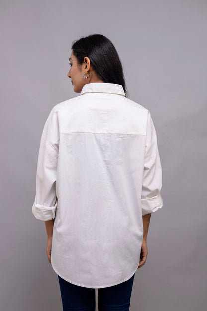 White Women Oversized Shirt