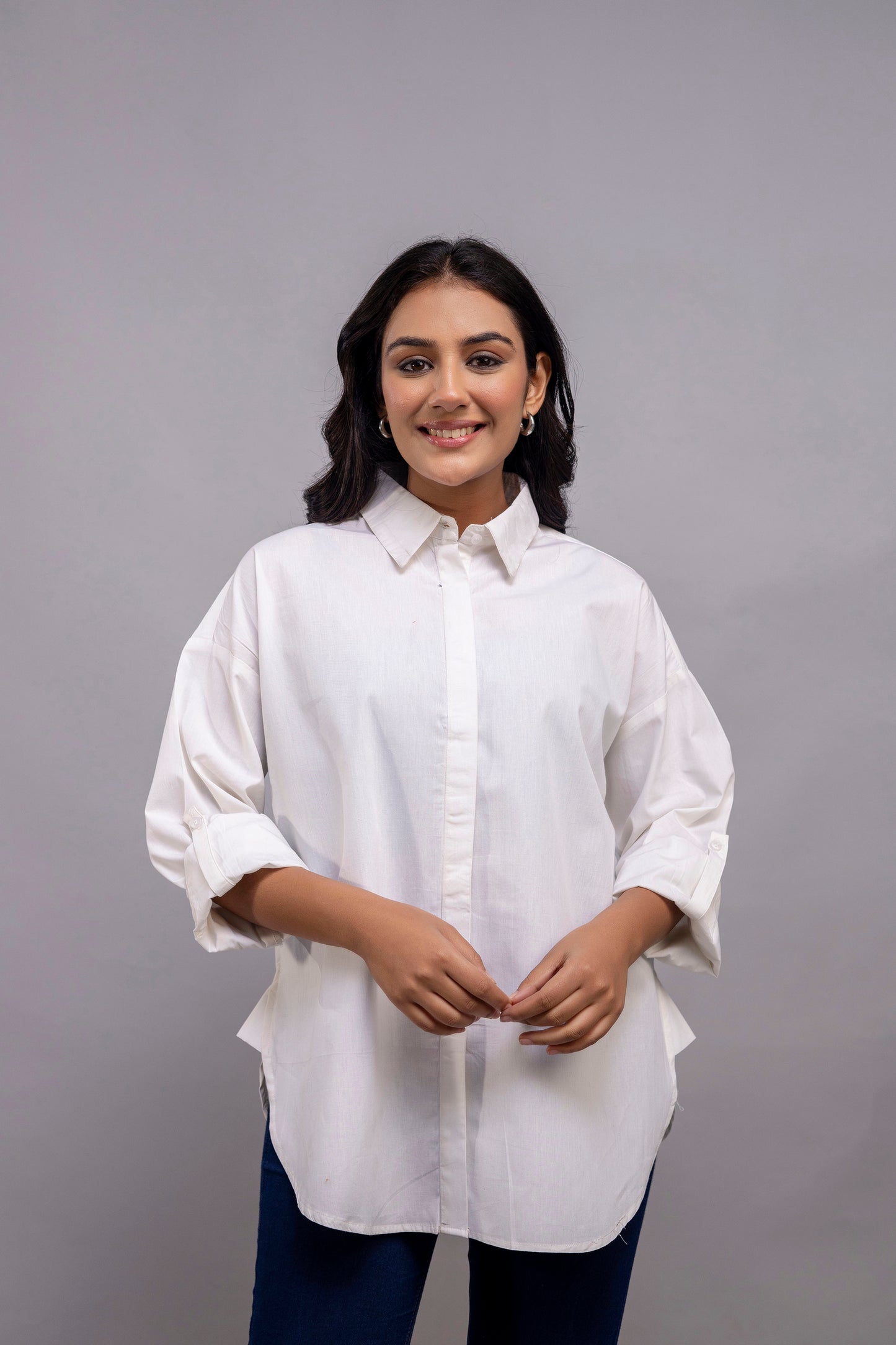 White Women Oversized Shirt