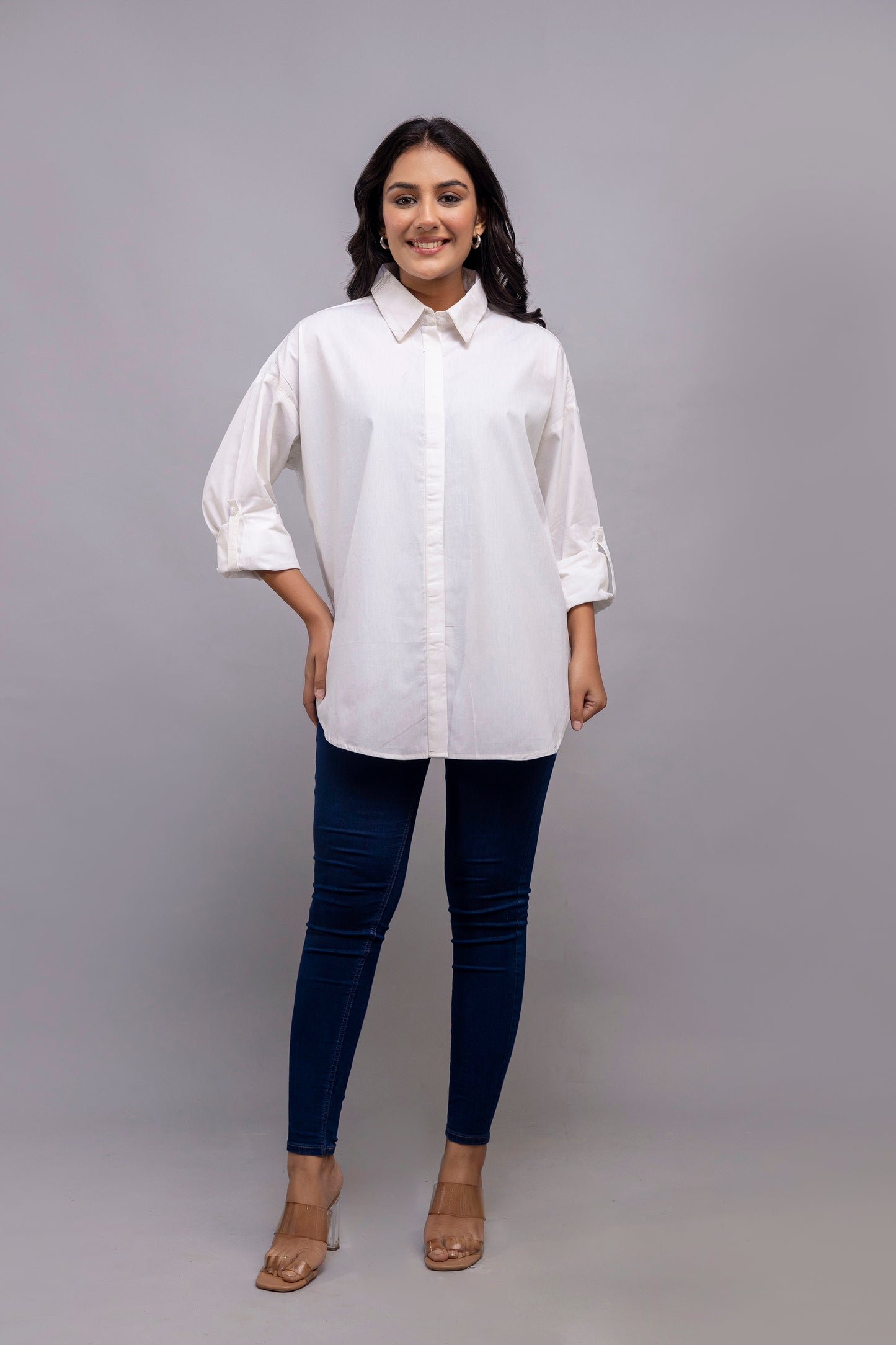 White Women Oversized Shirt