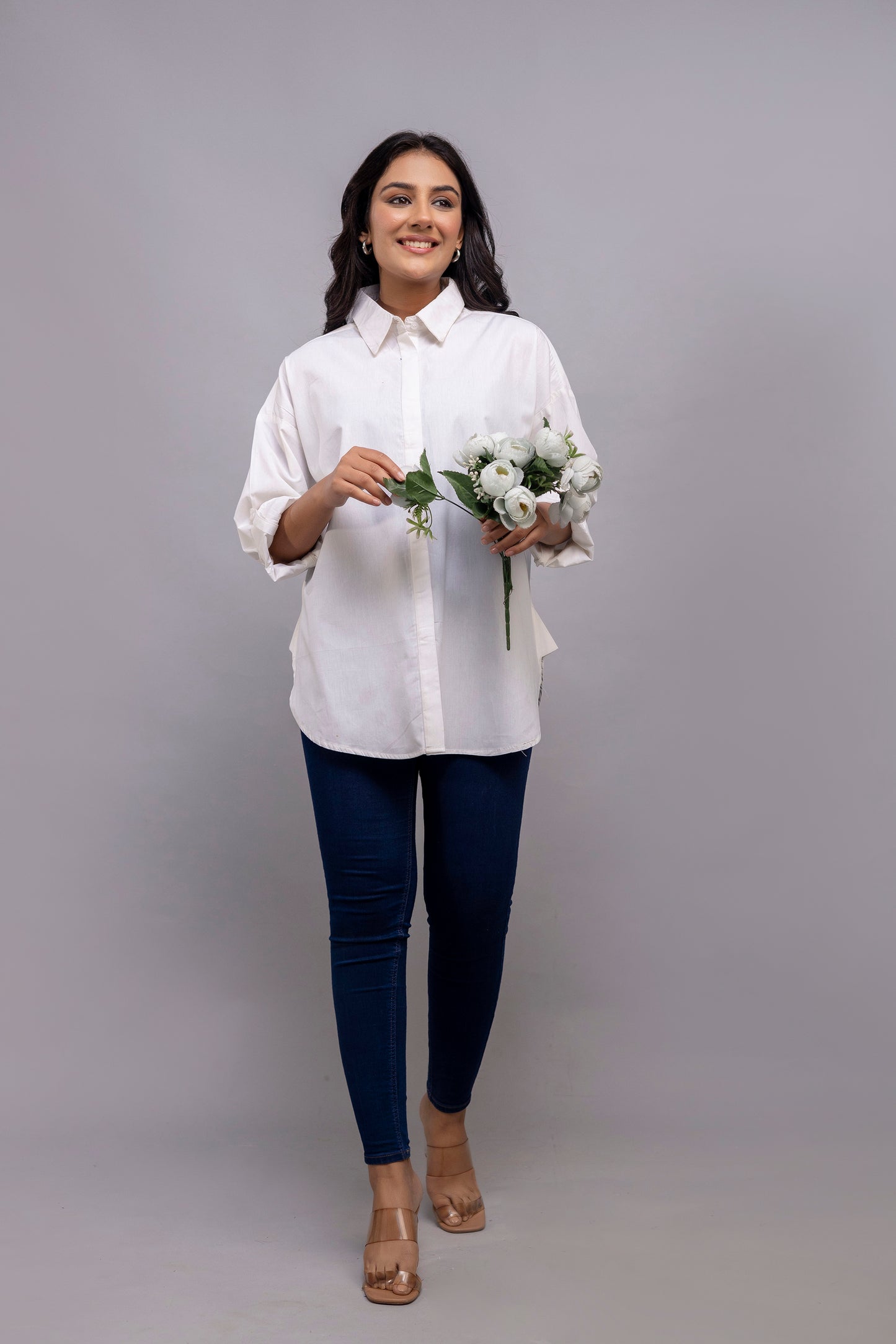 White Women Oversized Shirt