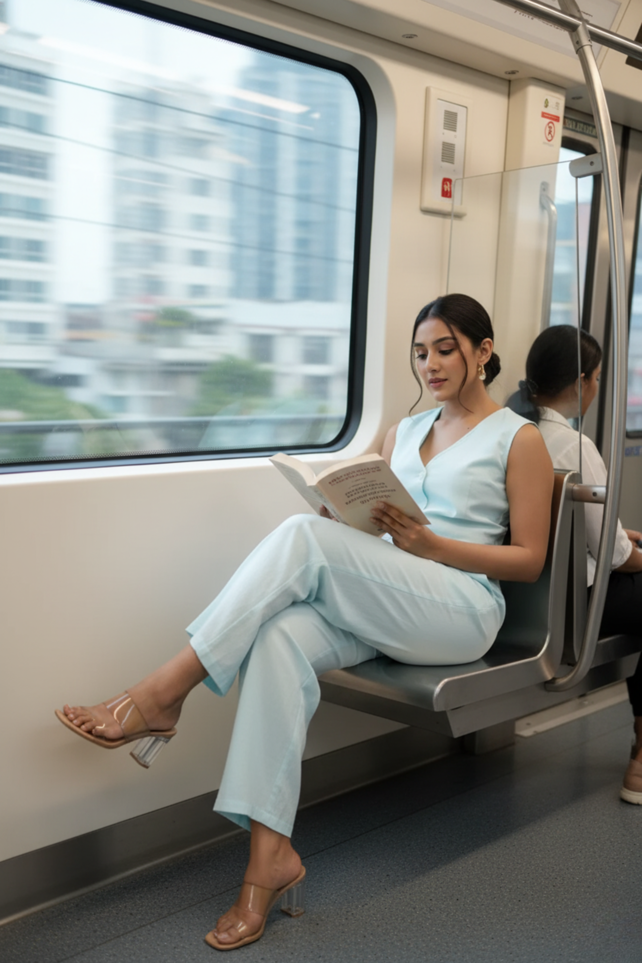Pale Blue Waist Coat Co-ord set