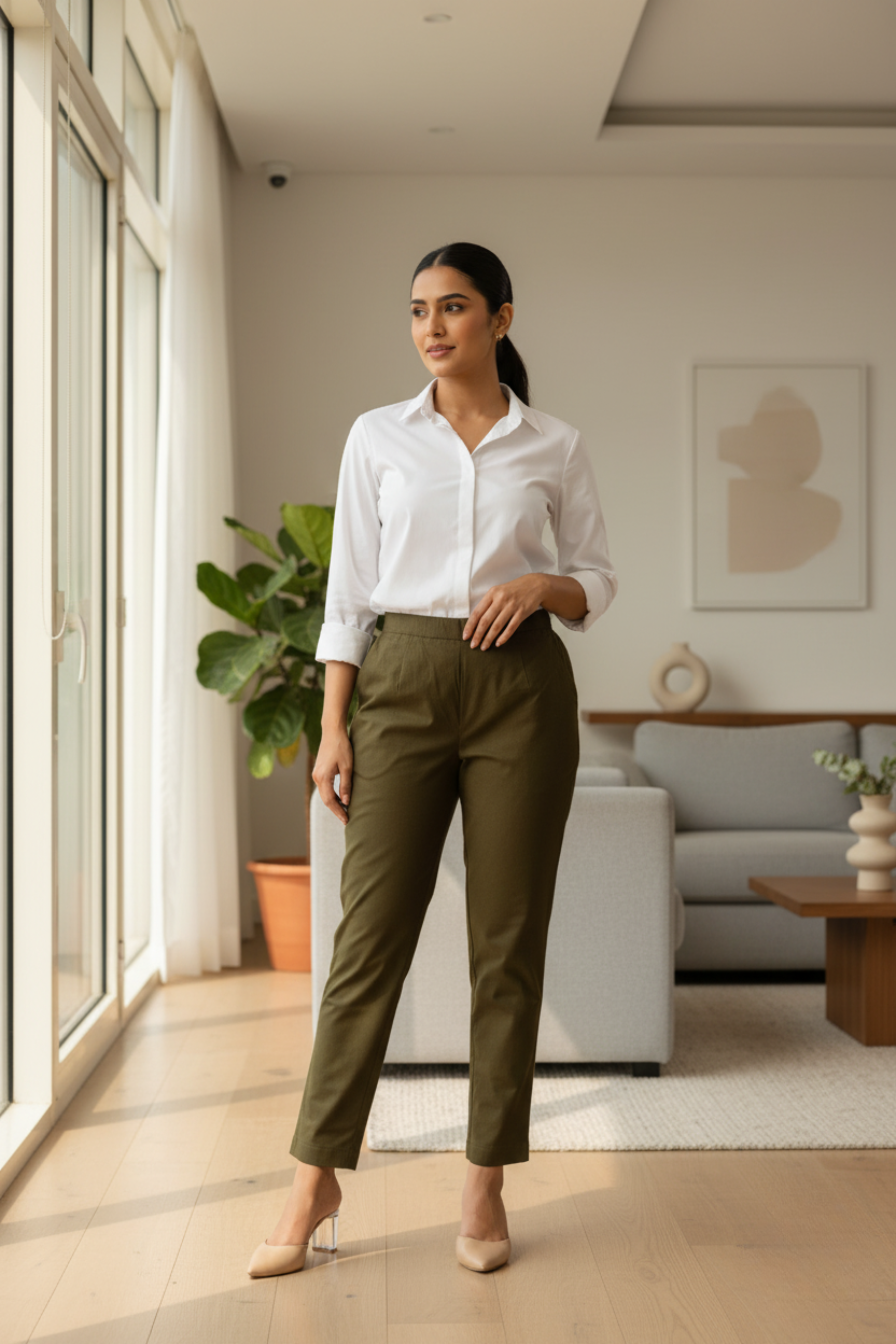 Sassy Olive Green Cotton Pants