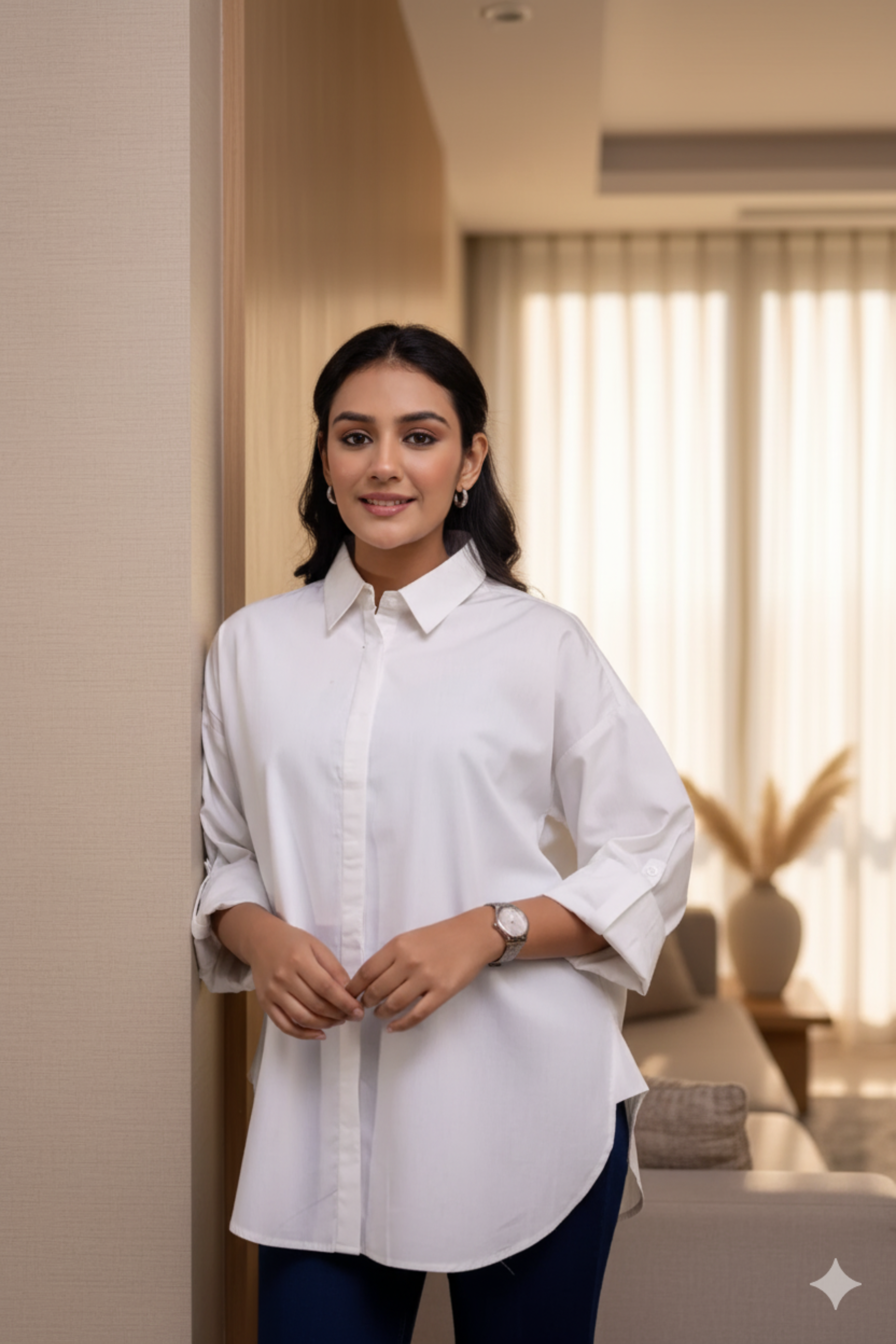 White Women Oversized Shirt