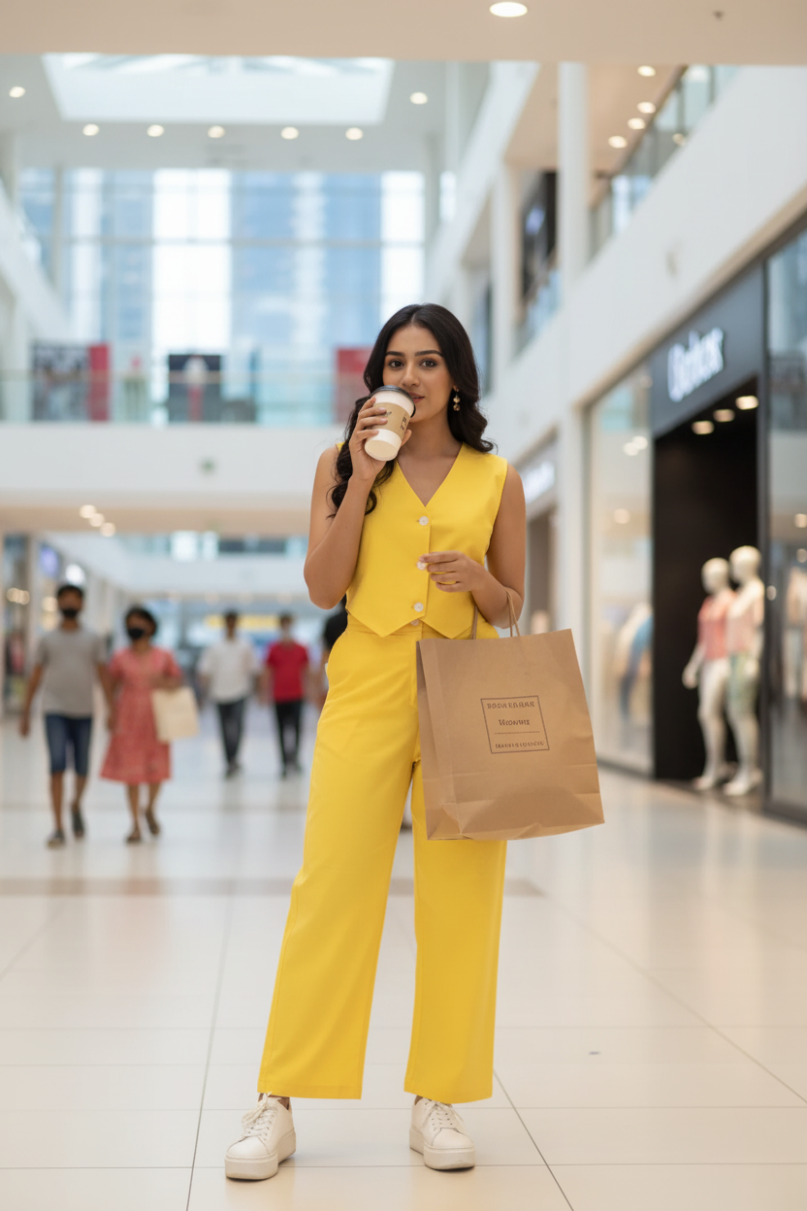 Yellow Waist Coat Co-ord set