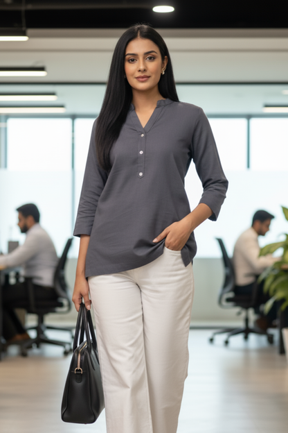 Slate Grey Short Kurti