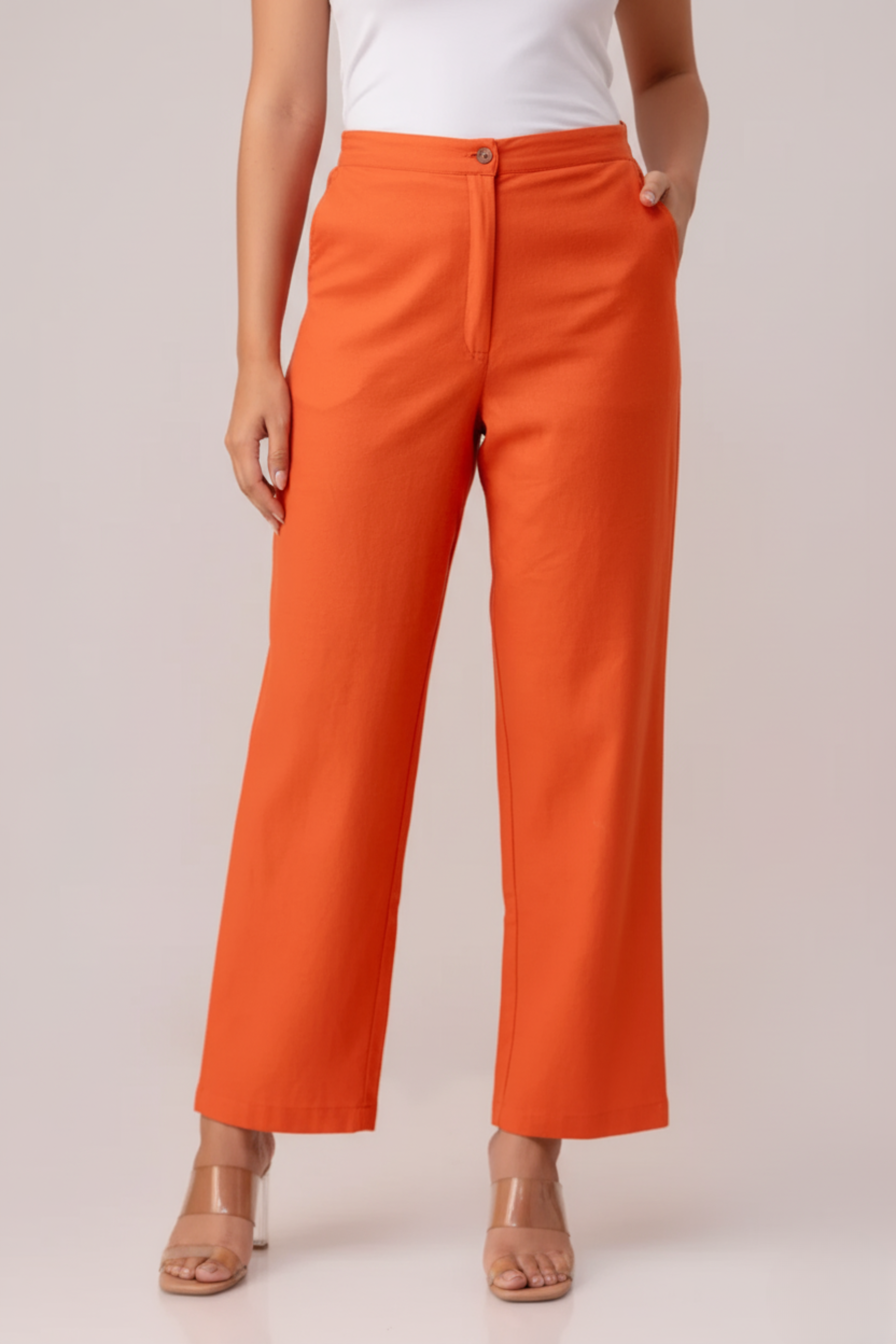 Rust Orange Sassy Wide Leg Pant