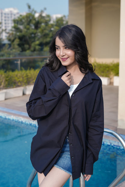Black Women Oversized Shirt