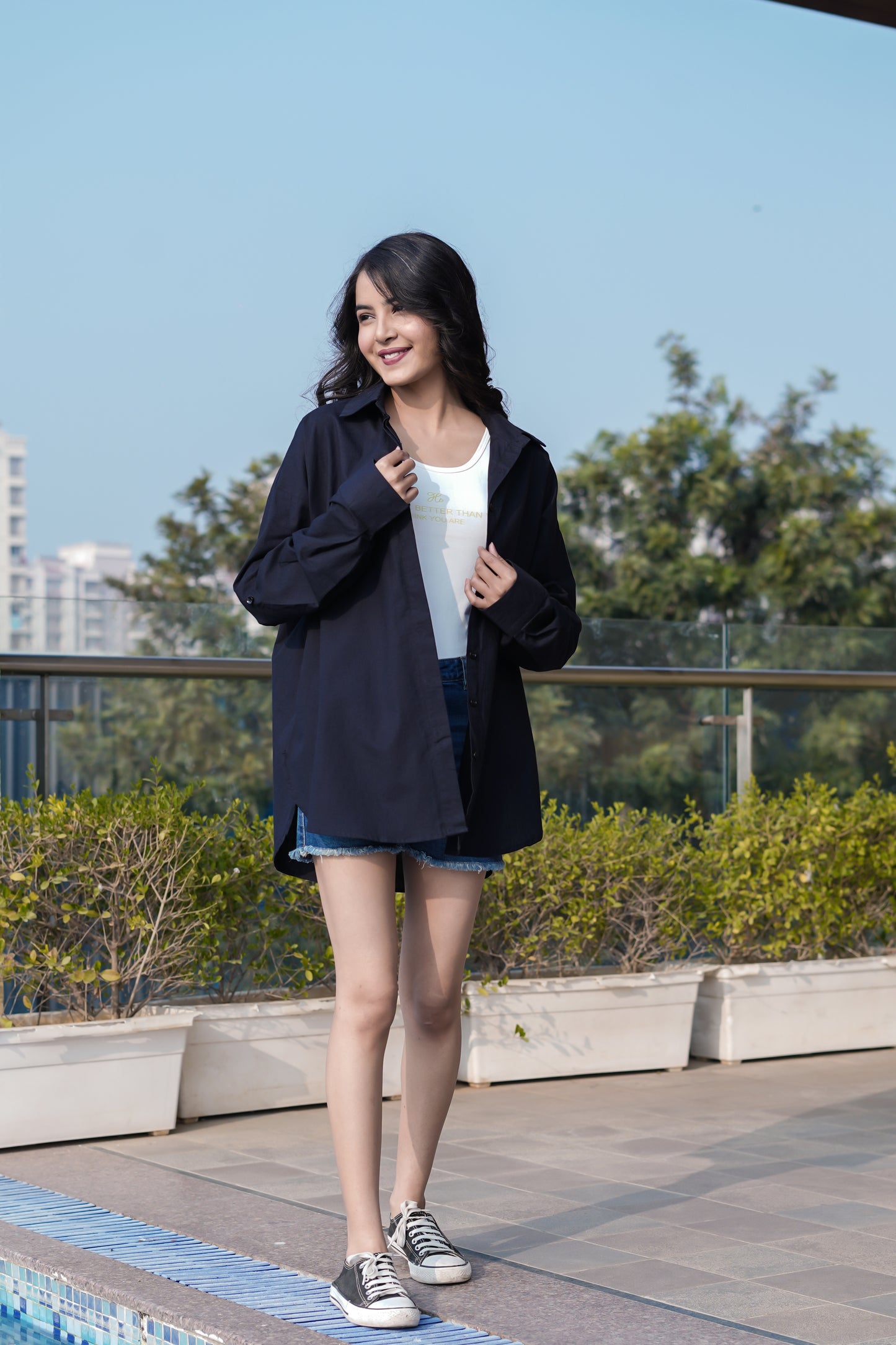 Black Women Oversized Shirt