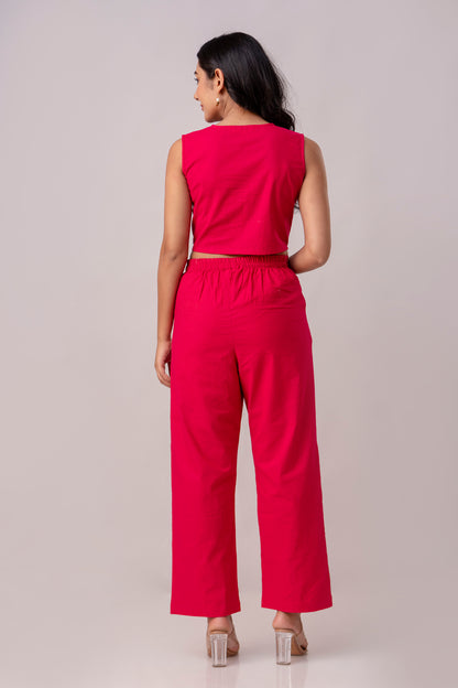 Hot Pink Waist Coat Co-ord set