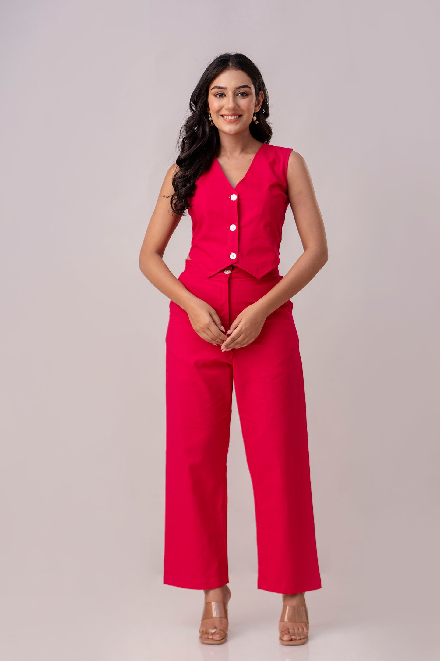 Hot Pink Timeless Cotton Formal Pant