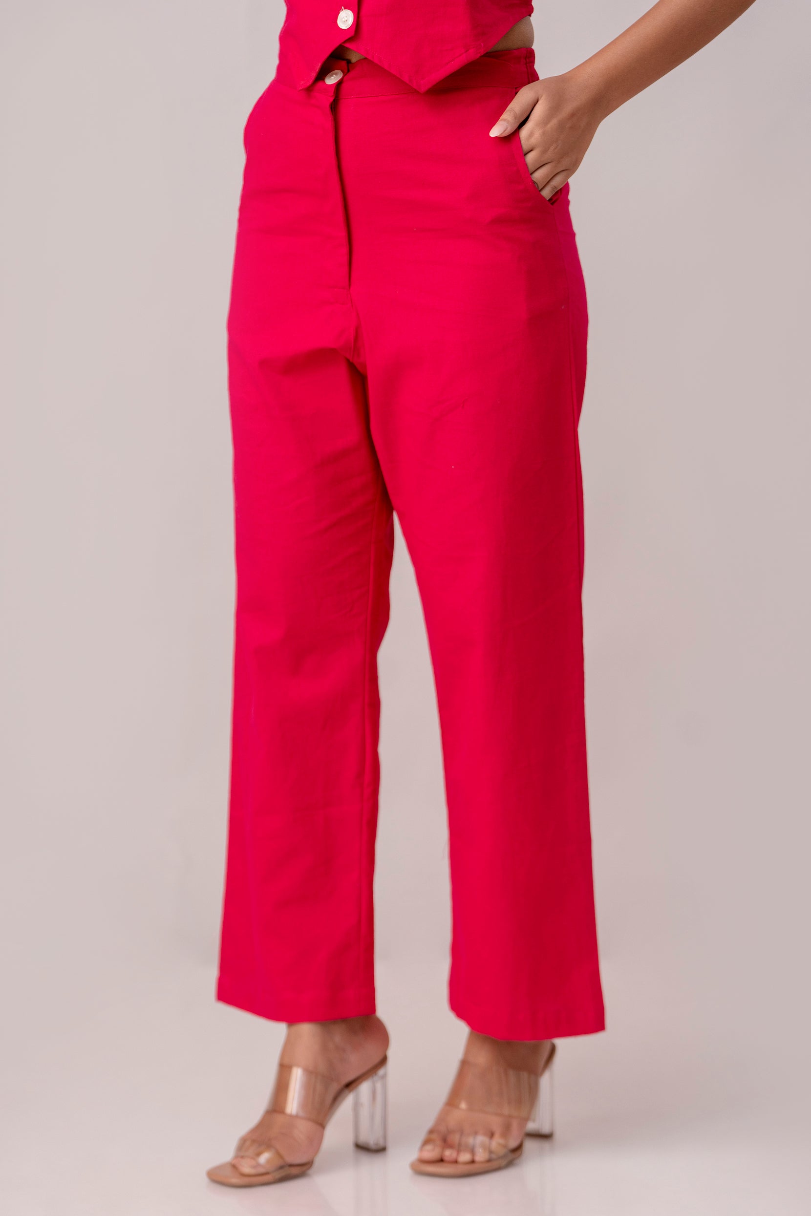 Hot Pink Timeless Cotton Formal Pant