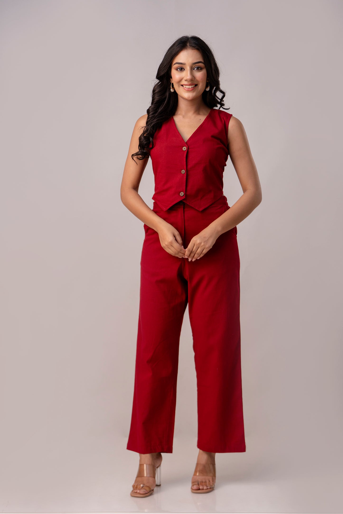 Maroon Timeless Cotton Formal Pant