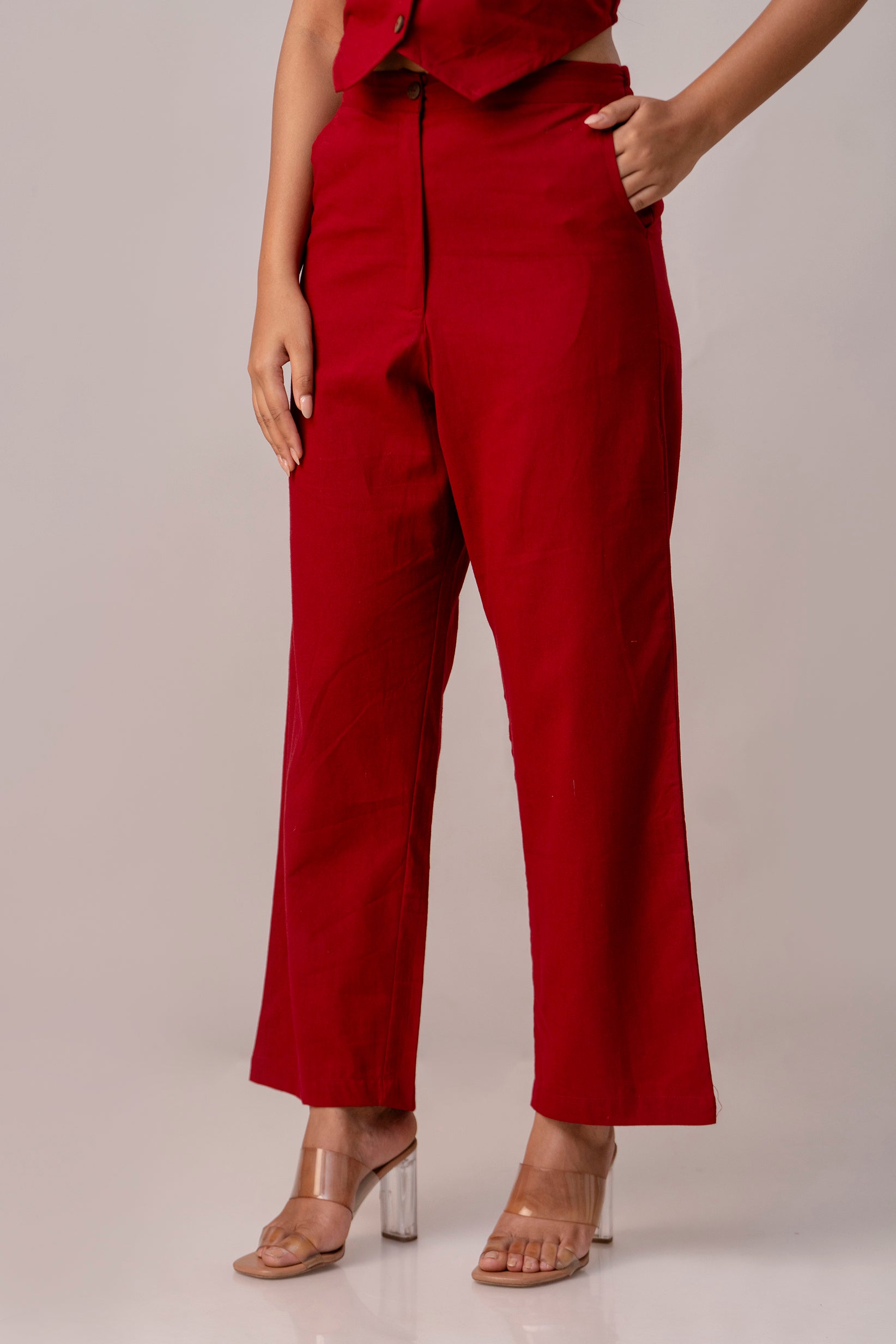 Maroon Timeless Cotton Formal Pant