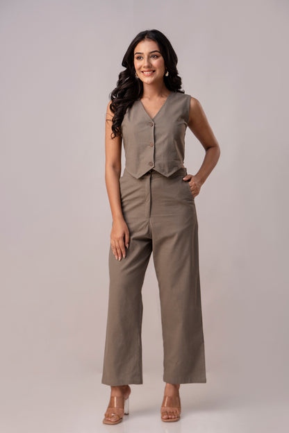 Warm Grey Timeless Cotton Formal Pant