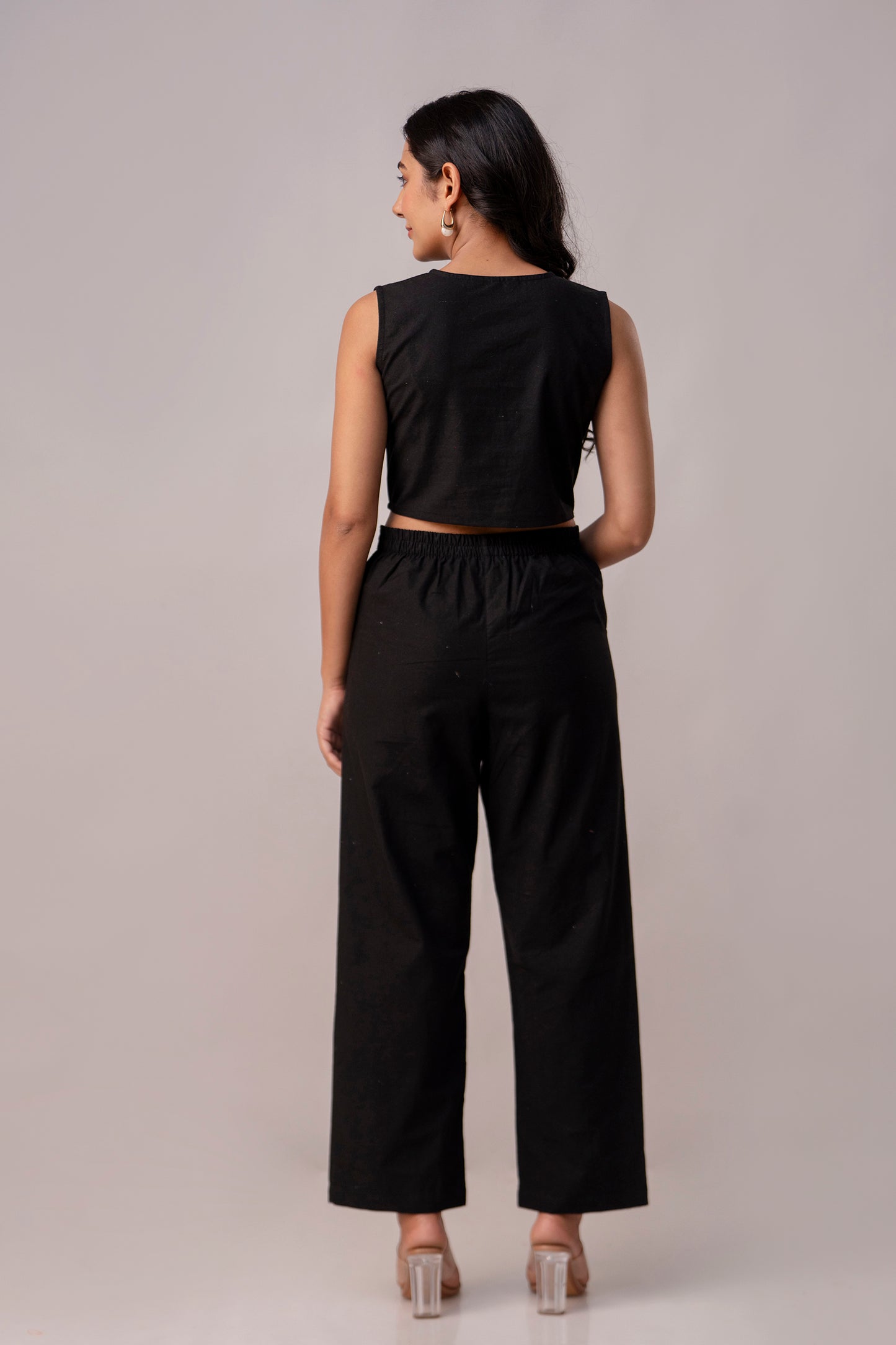 Black Timeless Cotton Formal Pant