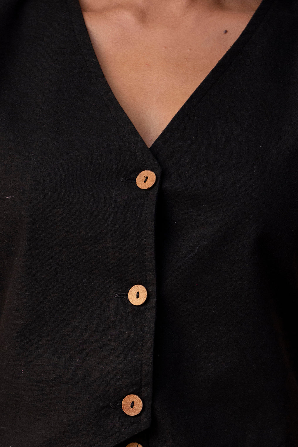 Black  Timeless Cotton Waist Coat