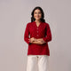 Maroon Solid Short Kurti